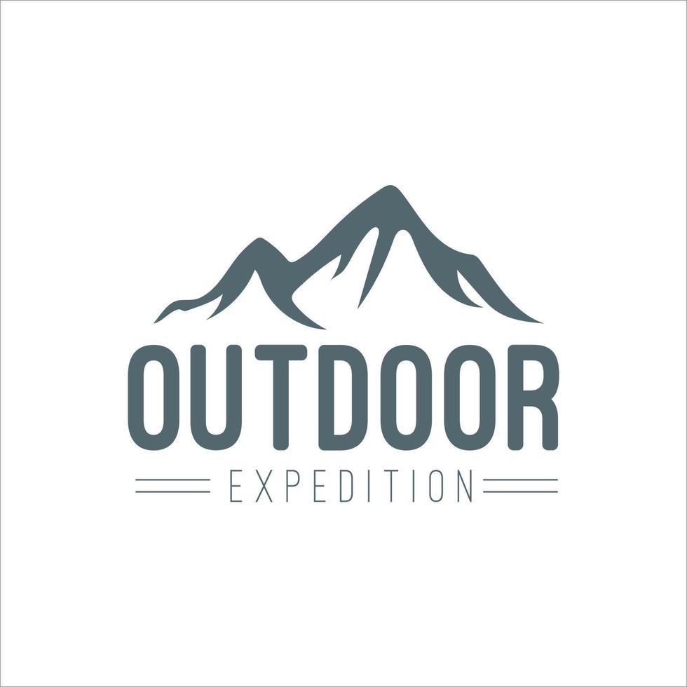 eenvoudig logo outdoor-avonturen en expedities in bergen, bossen en natuur vector