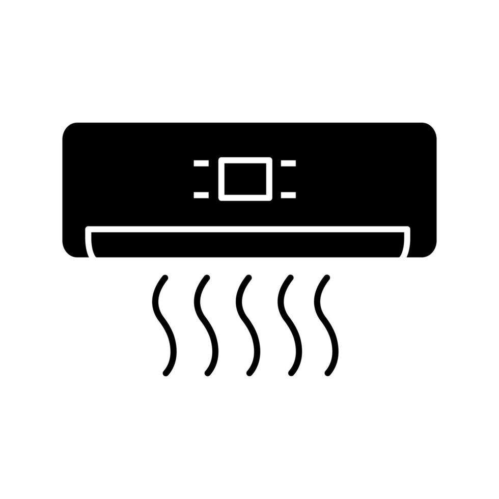 glyph-pictogram voor airconditioning. airconditioning. silhouet symbool. negatieve ruimte. vector geïsoleerde illustratie
