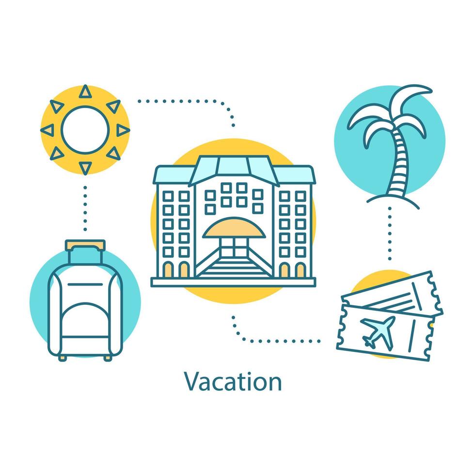 vakantie concept icoon. badplaats. rust idee dunne lijn illustratie. op reis gaan. vector geïsoleerde overzichtstekening