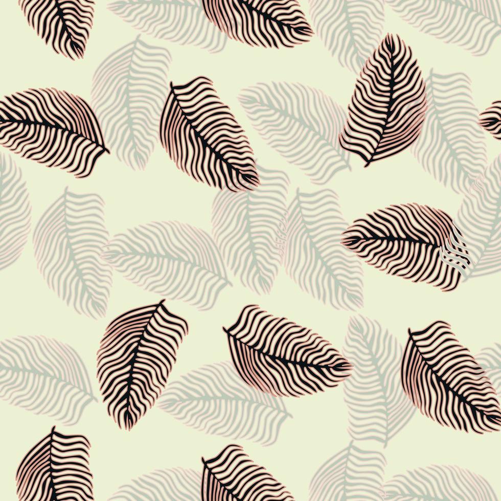 modern palmblad naadloos patroon met hand getrokken gebladertedruk. abstracte kunst natuur achtergrond. vectorillustratie voor seizoensgebonden textiel. vector