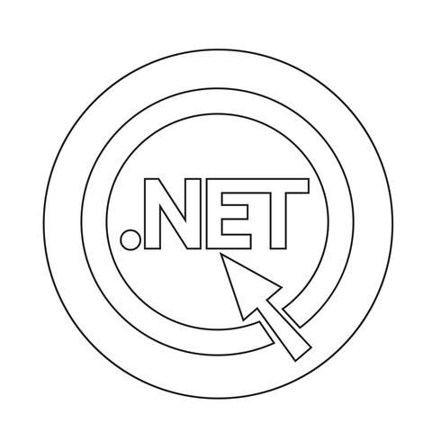 Domein dot net teken pictogram vector