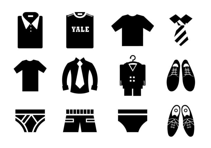 Mannelijke kleding Vector Icon Pack