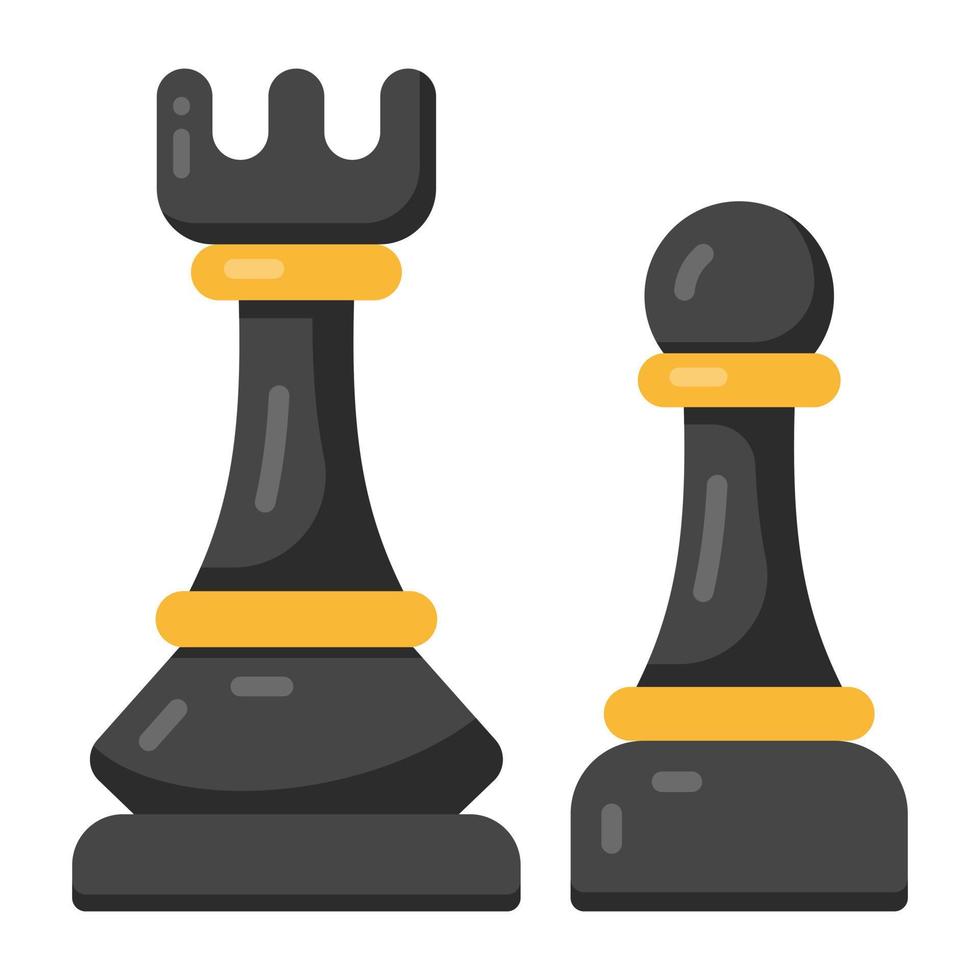 plat bewerkbaar icoon van schaken, premium download vector