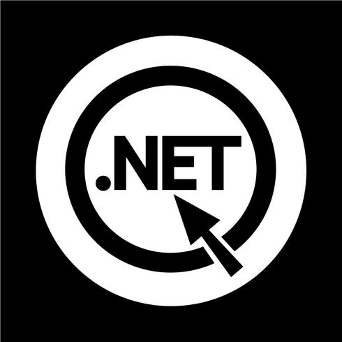 Domein dot net teken pictogram vector