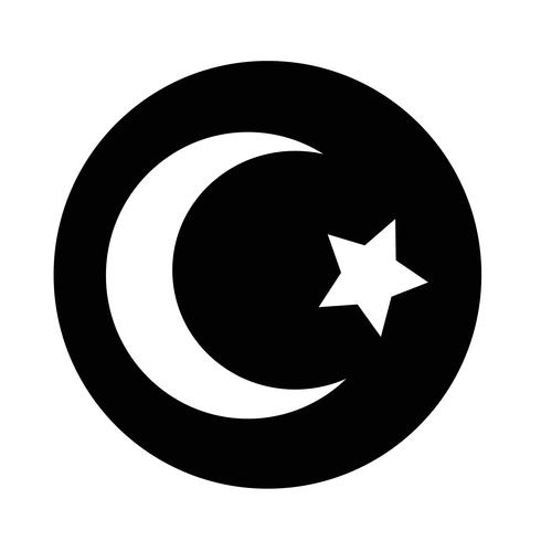 Islam Ster halve maan pictogram vector