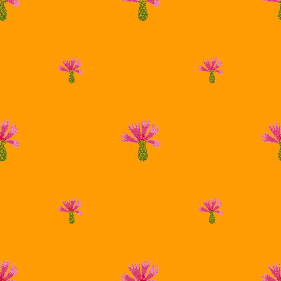 korenbloemenpatroon naadloos in stijl uit de vrije hand. lentebloemen op kleurrijke achtergrond. vectorillustratie voor textiel. vector