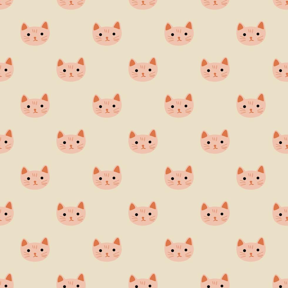 kitty patroon naadloos in stijl uit de vrije hand. hoofd dieren op kleurrijke achtergrond. vectorillustratie voor textiel. vector