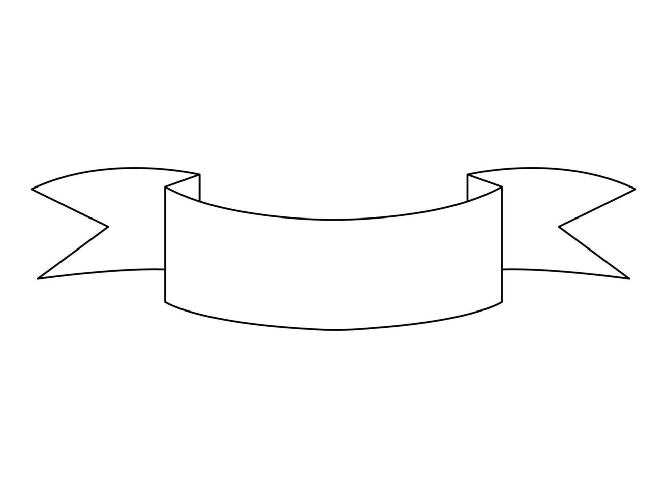 vector leeg zwart-wit lint voor vakantie decoratie. gebogen overzicht banner illustratie voor kaart, uitnodiging, ontwerp. informatiebord of bend tape geïsoleerd op een witte achtergrond.