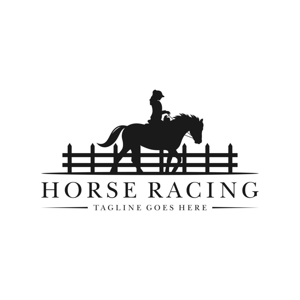 paardenrennen sportveld illustratie logo vector