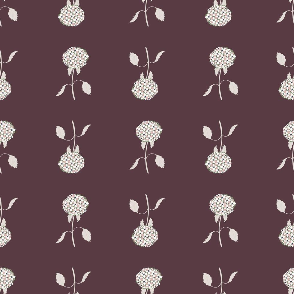 geometrische stijl naadloze patroon met hortensia bloemen ornament. vector