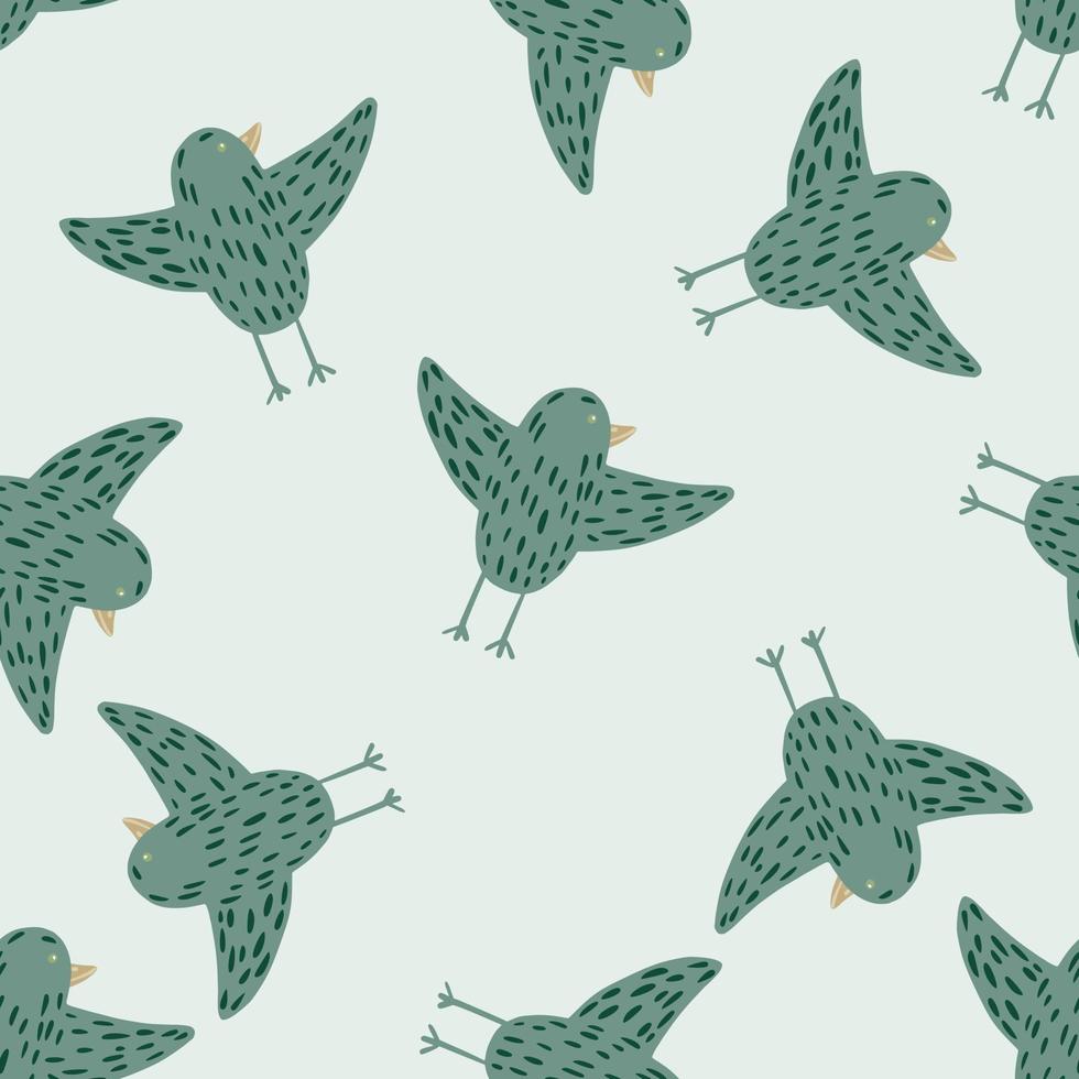 ornithologie naadloze patroon met doodle hand getrokken willekeurige birs sieraad. doodle stijl. vector