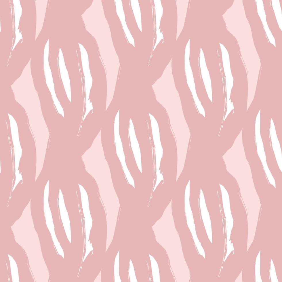 lente abstracte naadloze patroon in roze pasteltinten met bladeren silhouetten. botanische natuur kunstwerken. vector