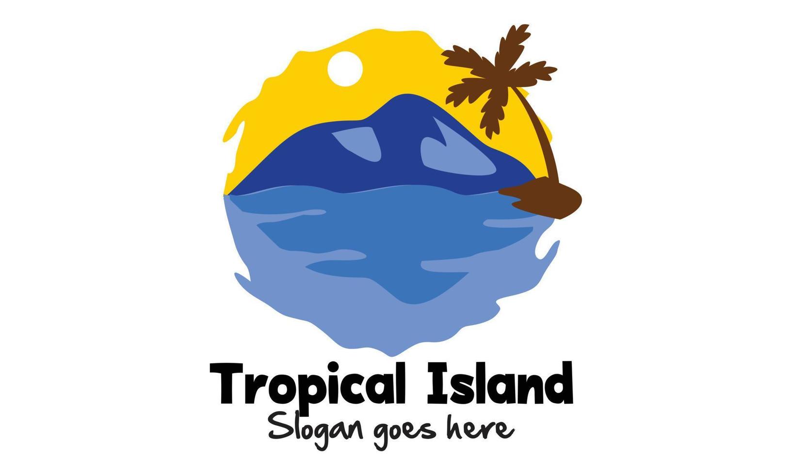 tropisch palmboom strand logo vector