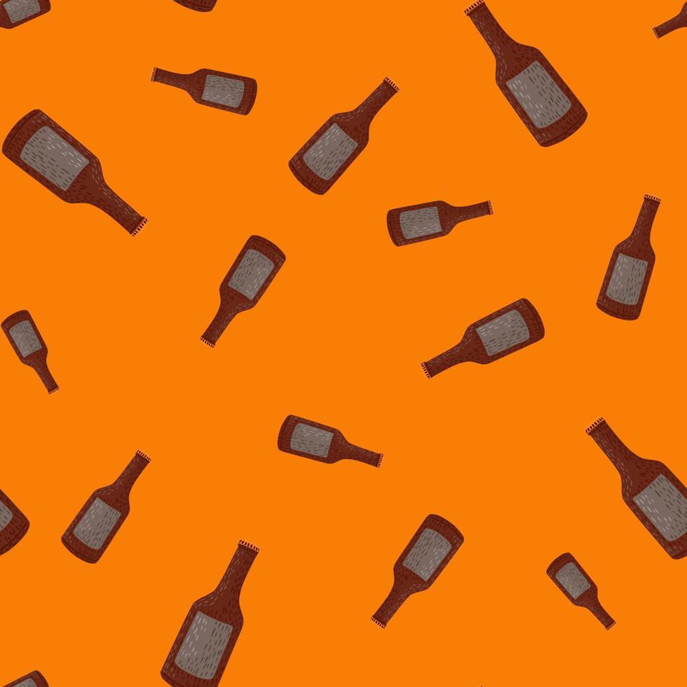 fles alcohol naadloze patroon. hand getekende achtergrond voor menu. vector