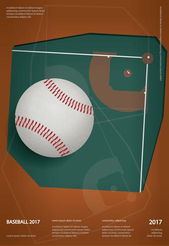 Honkbal kampioenschap sport Poster ontwerp vectorillustratie vector