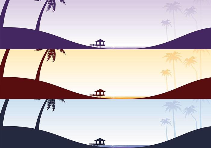 Tropisch Strand Vector Wallpaper Pack