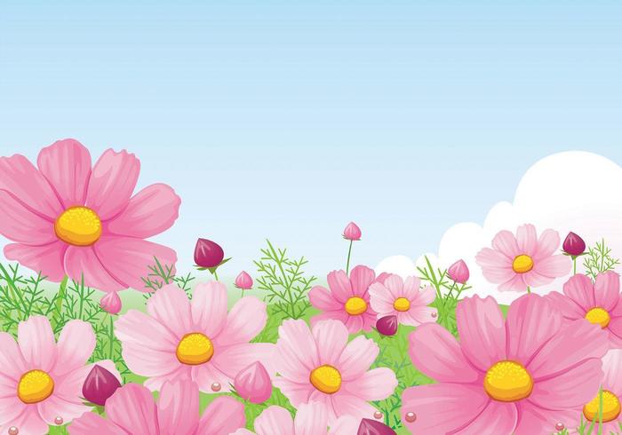 Mooie roze Daisy Wallpaper Vector