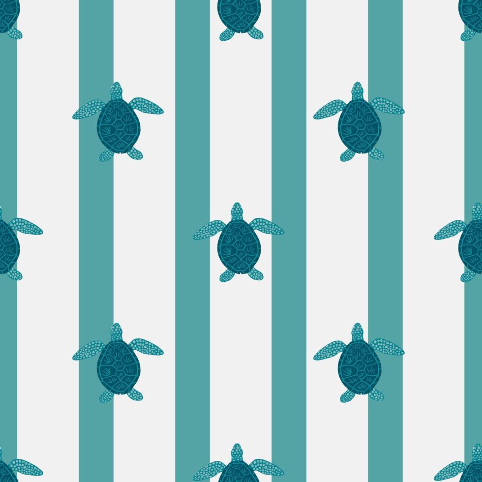 naadloze patroon zeeschildpadden. schattige zeeschildpad in doodle stijl. vector