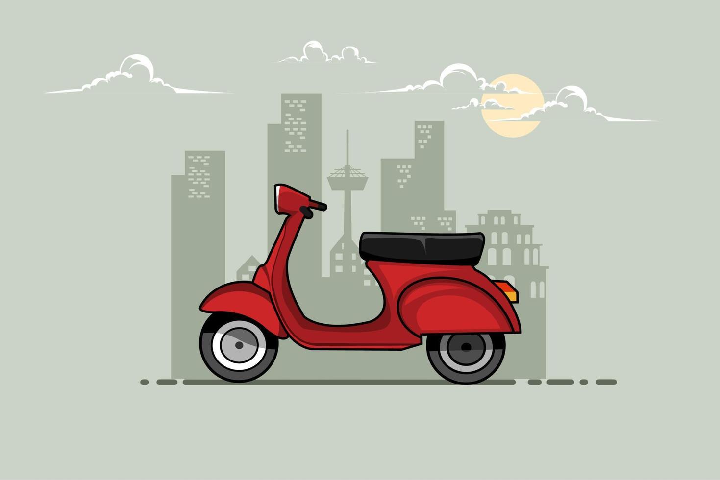 platte vespa illustratie vector