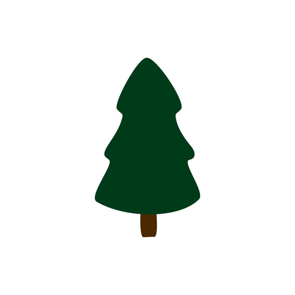 eenvoudige spar in vlakke stijl symbool. cartoon boom geïsoleerd op een witte achtergrond. vector