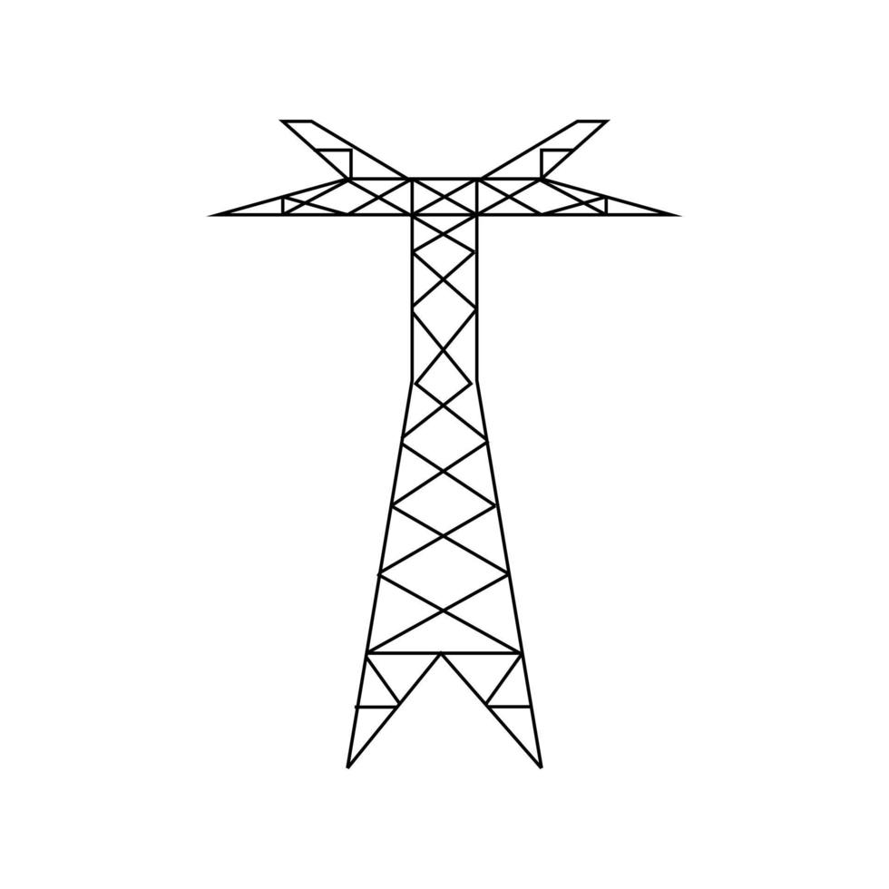 elektrische hoogspanningsmast. power line symbool plat ontwerp. vector