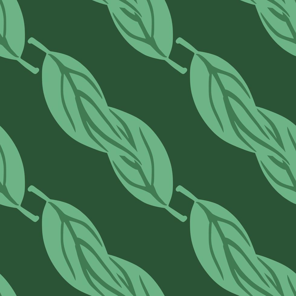 minimalistisch kruiden naadloos patroon met eenvoudige bladeren voorgevormde silhouetten. groene tinten kunstwerk. vector
