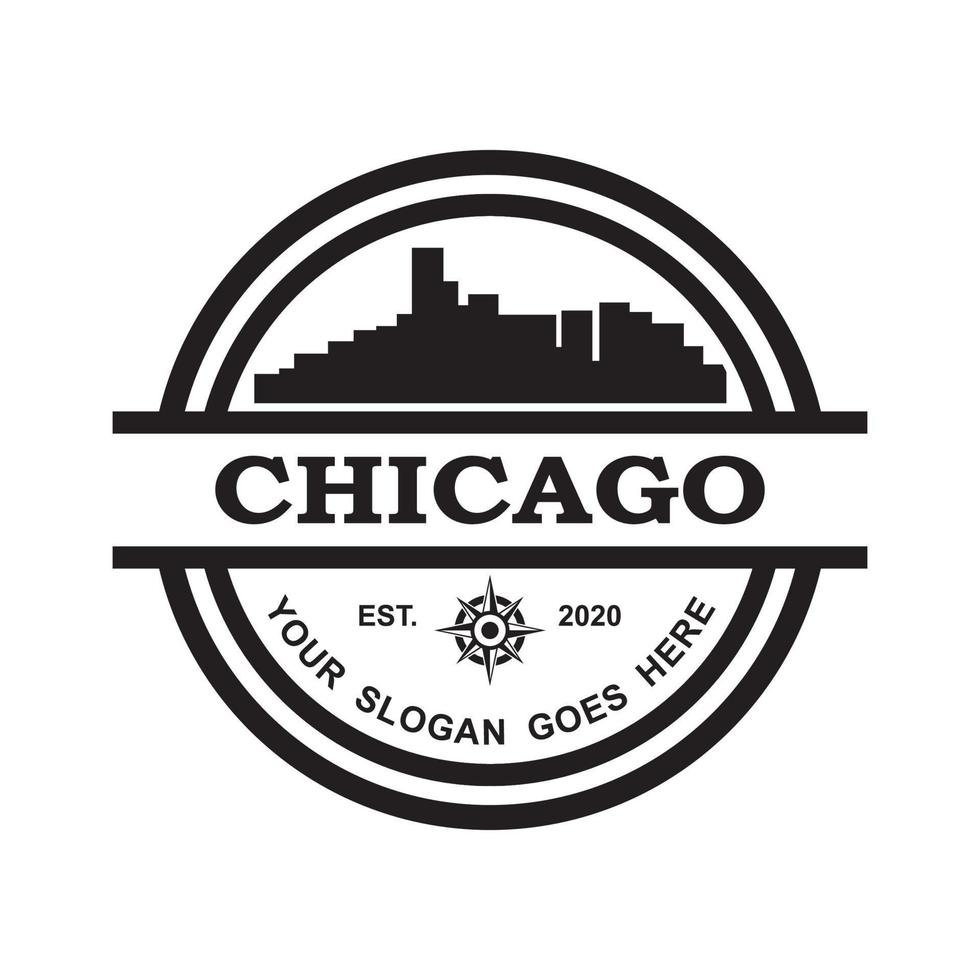 Boston skyline chicago-logo, amerika-logo vector