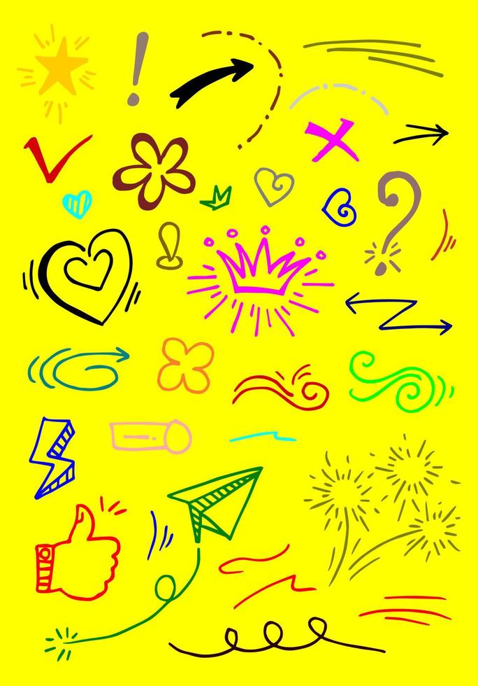 doodle element vector set, voor conceptontwerp.