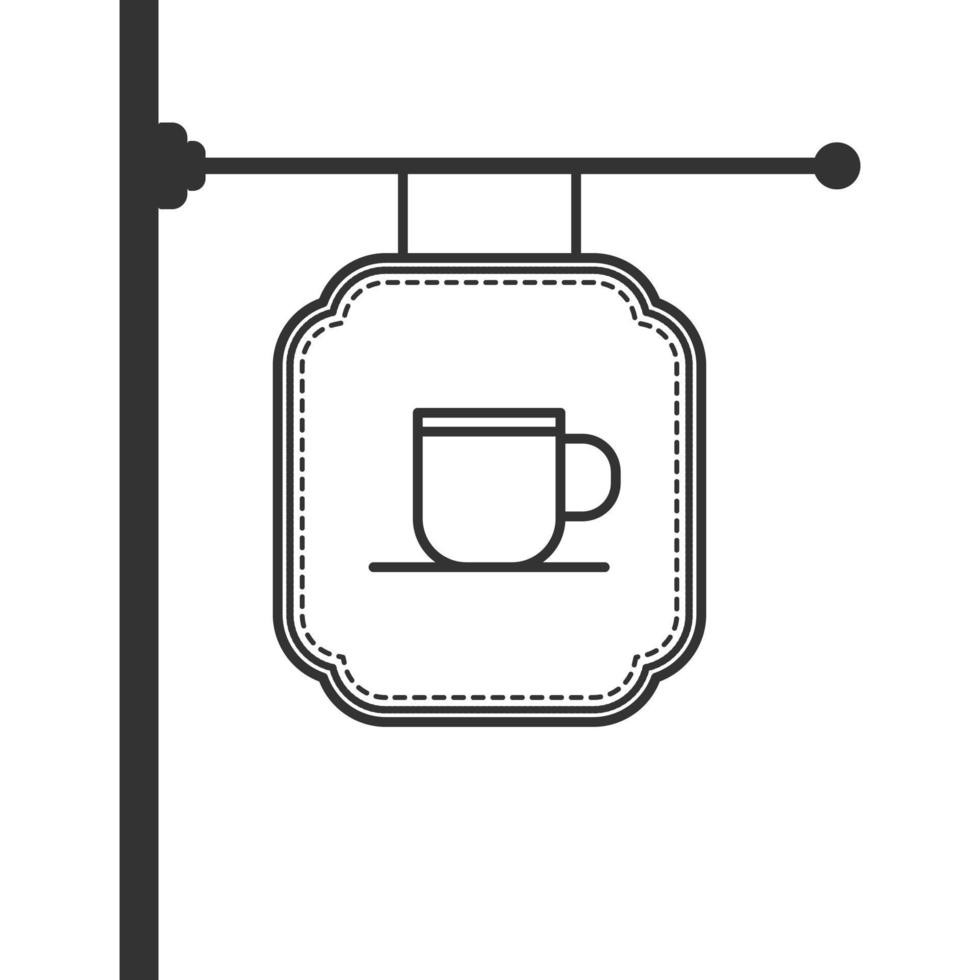 platte ontwerp café bewegwijzering. -vector. vector