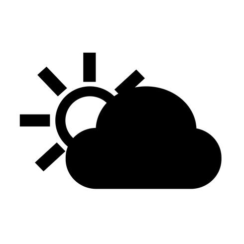 wolk zon pictogram vector