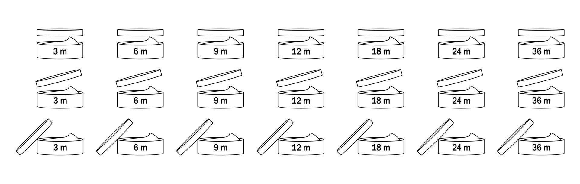 periode na opening voor verpakkingsontwerp geïsoleerd op een witte achtergrond. pictogram openen. vector