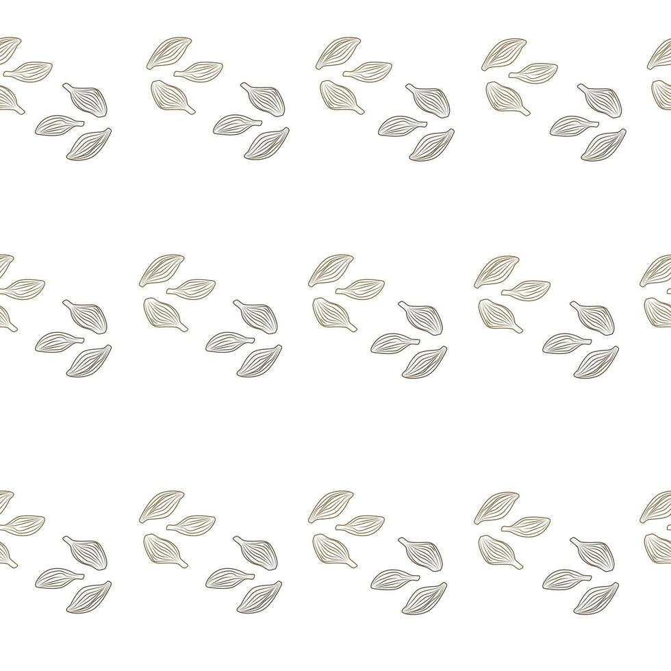naadloze patroon kardemom op witte achtergrond. schattig plant schets sieraad. geometrische textuursjabloon voor stof. vector