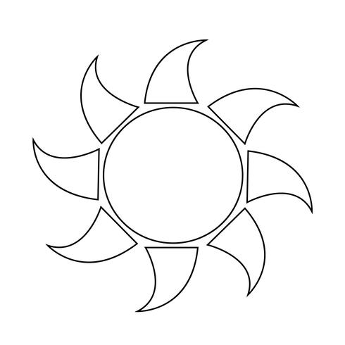 Teken van zon pictogram vector