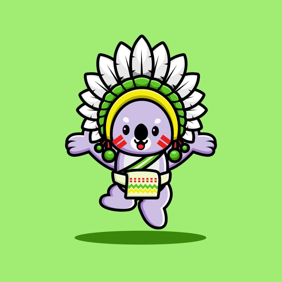 schattige indiaan koala cartoon vector