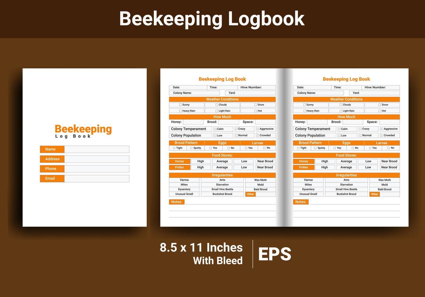 bijenteelt logboek vector