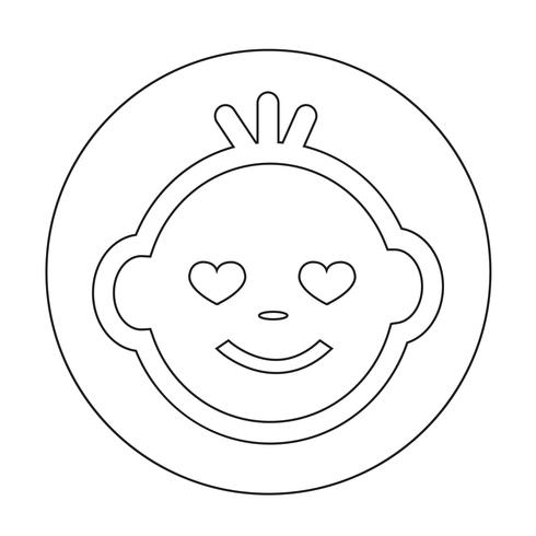 Baby gezicht pictogram vector