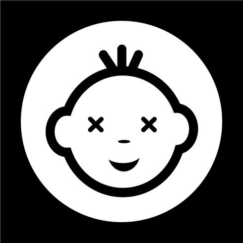 Baby gezicht pictogram vector