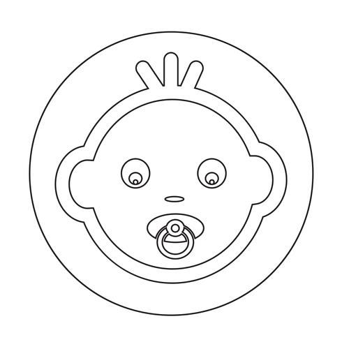 Baby gezicht pictogram vector