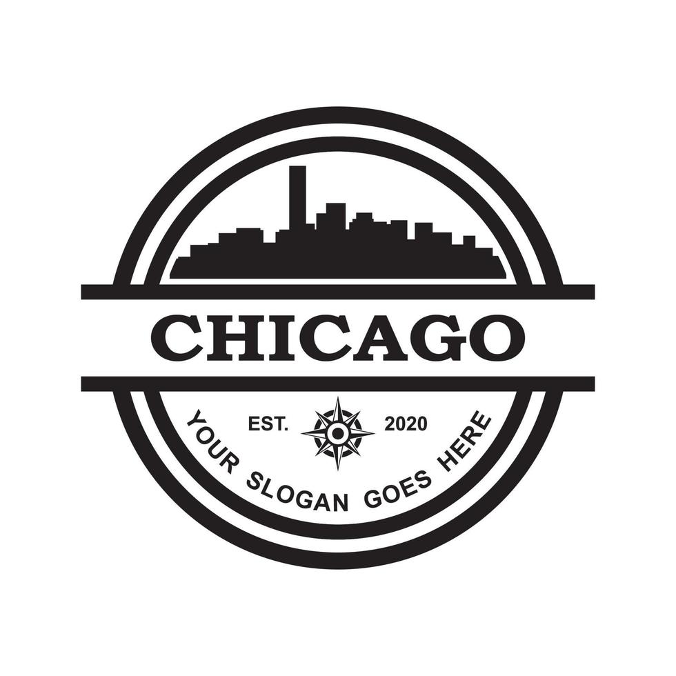 Boston skyline chicago-logo, amerika-logo vector