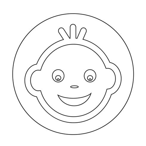 Baby gezicht pictogram vector