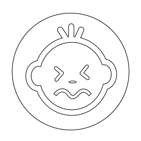 Baby gezicht pictogram vector