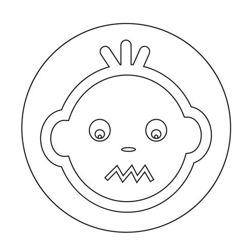 Baby gezicht pictogram vector