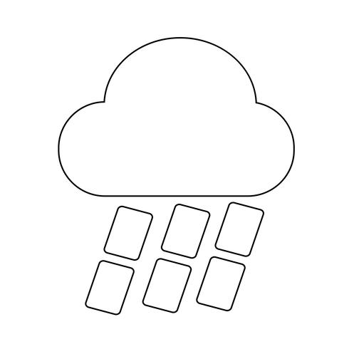 Cloud regen pictogram vector