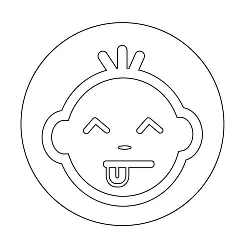 Baby gezicht pictogram vector