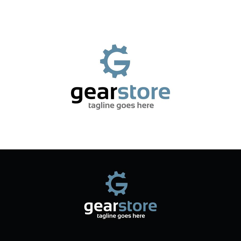 Gear winkel logo ontwerp vector