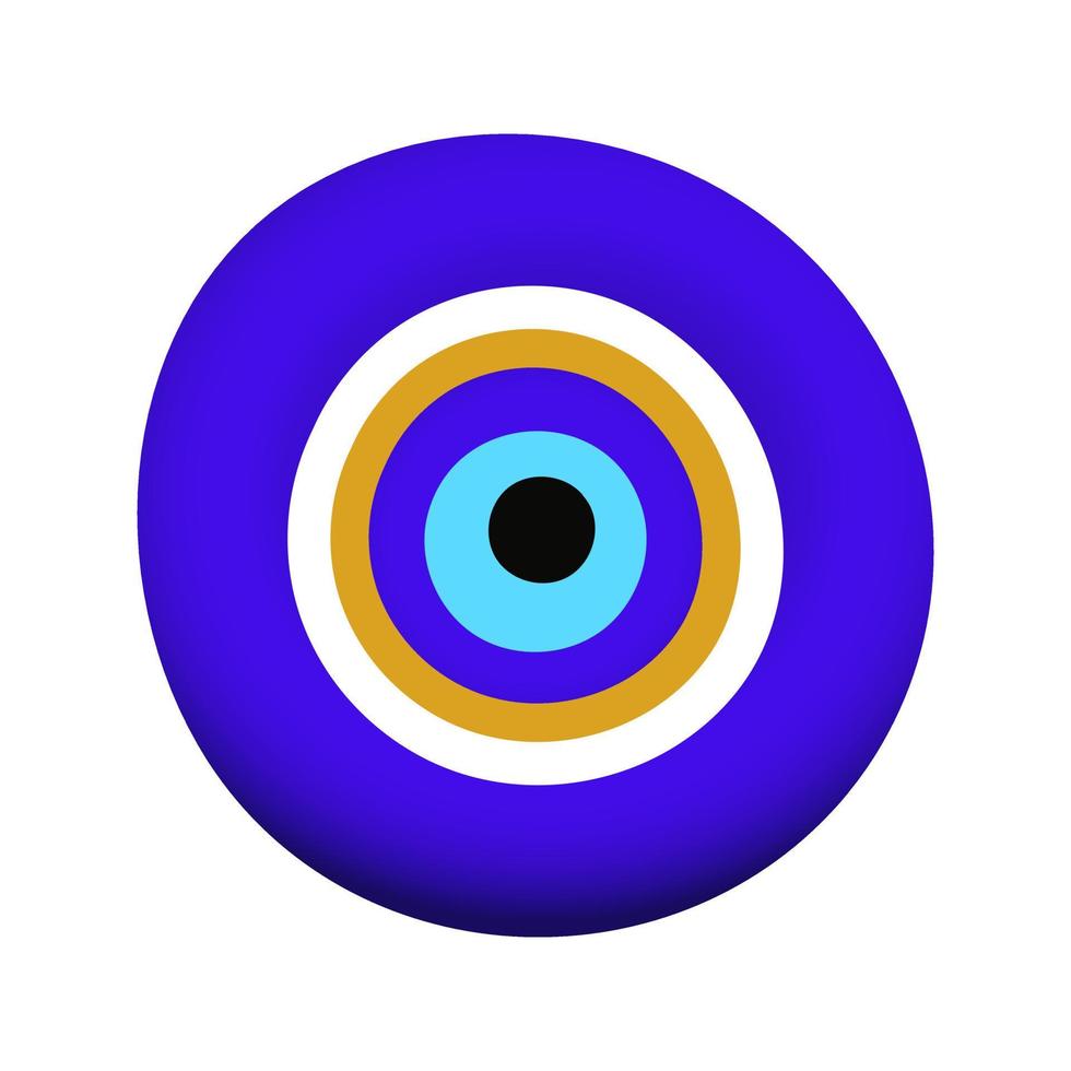 blauwe oosterse boze oog symbool amulet vlakke stijl ontwerp vectorillustratie. vector