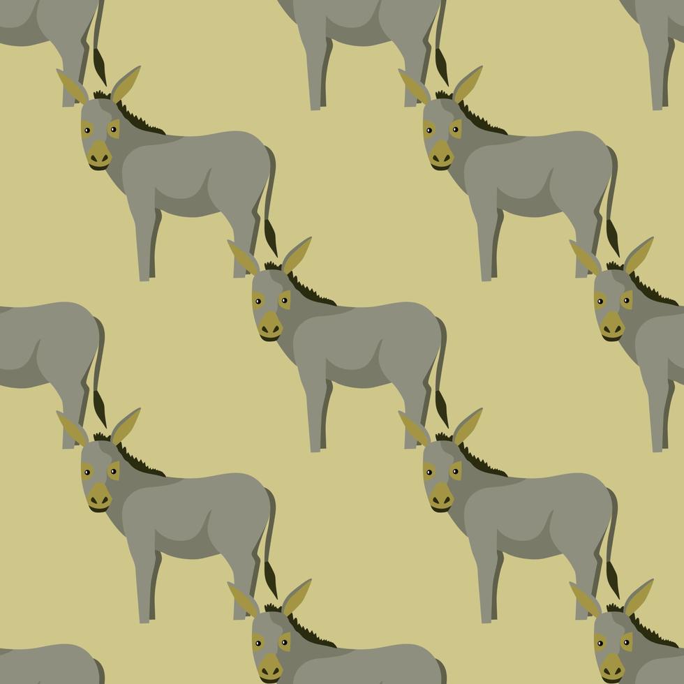 naadloze patroon van ezel. huisdieren op kleurrijke achtergrond. vectorillustratie voor textiel. vector
