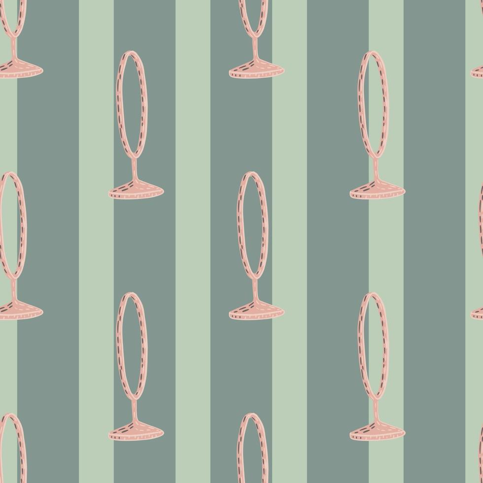 decoratief naadloos patroon met roze gekleurde circusring ornament. grijs gestreepte achtergrond. vector