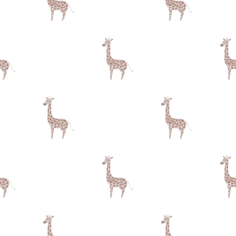 decoratief naadloos patroon met cartoon grijze giraffe silhouetten. witte achtergrond. minimalistische stijl. vector