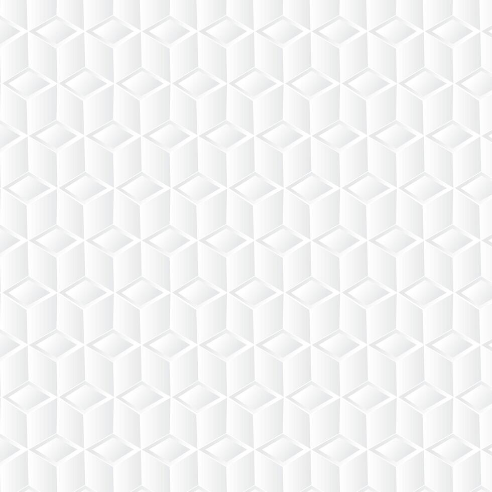 Witte kubus geometrische achtergrond, papier kunst patroon vector